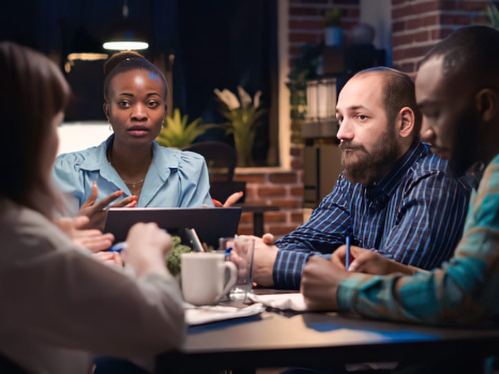 Leadership team in a working session